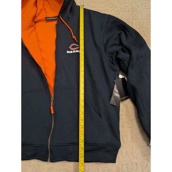 NWT Dunbrooke Chicago Bears Jacket Mens Size Large Navy Hooded Orange Lining - Picture 7 of 10